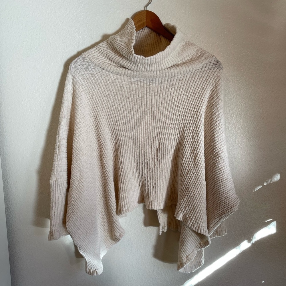 Altar’d State Ribbed Turtleneck Open Slit Cotton Blend Sweater Size M